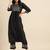 Women Black & Golden Embroidered Sequinned Yoke Design Kurta & Trousers