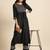 Women Black & Golden Embroidered Sequinned Yoke Design Kurta & Trousers