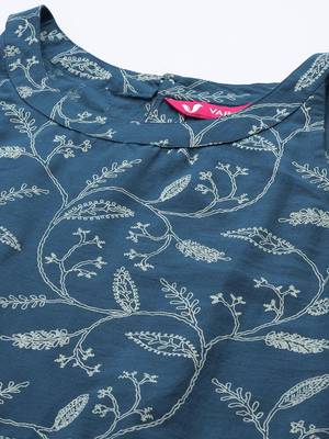 Women Floral Printed Regular Pure Cotton Kurta with Trousers 2