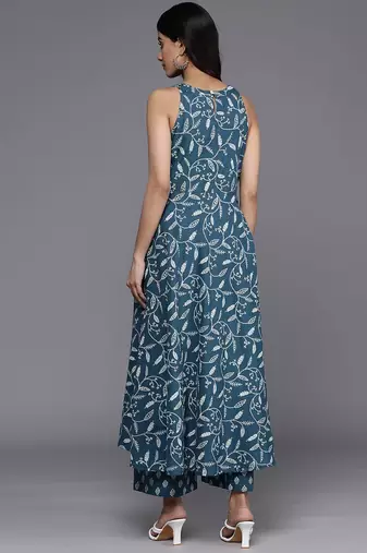 Women Floral Printed Regular Pure Cotton Kurta with Trousers