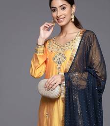 Ethnic Motifs Embroidered Regular Sequinned Kurta with Trousers & Dupatta