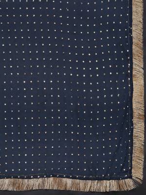 Ethnic Motifs Embroidered Regular Sequinned Kurta with Trousers & Dupatta 5