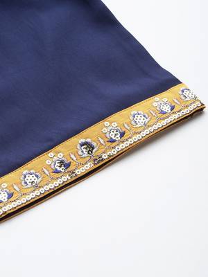 Ethnic Motifs Embroidered Regular Sequinned Kurta with Trousers & Dupatta 9