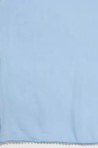 Printed Empire Mirror Work Pure Cotton Kurta with Trousers & Dupatta