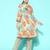 Women Sea Green Floral Printed Sequinned Pure Cotton Kurta with Trousers