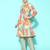 Women Sea Green Floral Printed Sequinned Pure Cotton Kurta with Trousers