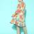 Women Sea Green Floral Printed Sequinned Pure Cotton Kurta with Trousers
