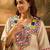 Floral Embroidered Round Neck Thread Work Straight Kurta With Trousers & Bag