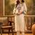 Floral Embroidered Round Neck Thread Work Straight Kurta With Trousers & Bag