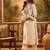 Floral Embroidered Round Neck Thread Work Straight Kurta With Trousers & Bag
