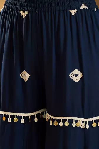 Bandhej Printed Kaftan Tube Top & Sharara Set