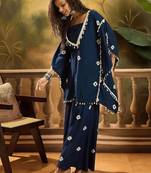 Bandhej Printed Kaftan Tube Top & Sharara Set
