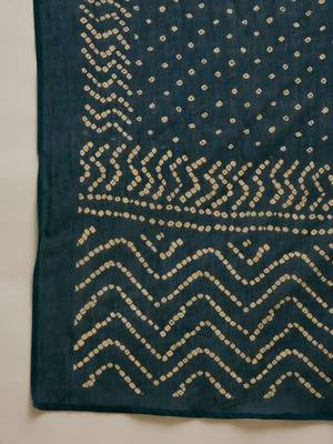 Printed V Neck Kurta Trousers & Dupatta 4