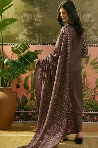 Printed Pure Cotton Round Neck Kurta & Trousers With Dupatta
