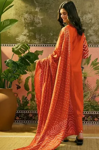 Printed Pure Cotton Round Neck Kurta & Trousers With Dupatta