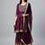 Women Purple Bandhani Printed Kurta with Sharara & With Dupatta