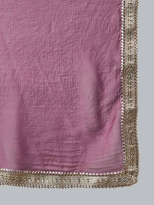 Women Purple Bandhani Printed Kurta with Sharara & With Dupatta 4