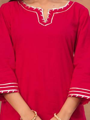 Women Regular Gotta Patti Pure Cotton Kurta with Sharara & Dupatta 2