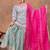 Women Floral Printed V-Neck Gotta Patti Pure Cotton Kurta with Sharara & Dupatta