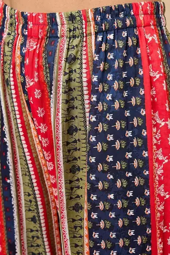 Ethnic Motifs Printed Pure Cotton A-Line Kurti With Sharara & Dupatta