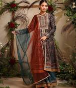 Women Ethnic Motifs Embroidered Anarkali Kurta With Sharara And Dupatta