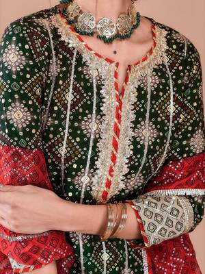 Women Ethnic Motifs Printed Regular Gotta Patti Kurta with Sharara and Dupatta 2