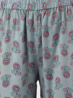 Floral Printed Shoulder Straps Gotta Patti Pure Cotton Kurta With Sharara & Dupatta 3