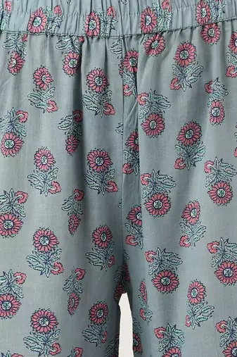 Floral Printed Shoulder Straps Gotta Patti Pure Cotton Kurta With Sharara & Dupatta