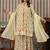 Yellow printed Silk Blend Kurta set