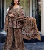 Women Floral Printed Layered Gotta Patti Pure Cotton Kurta with Palazzos & With Dupatta