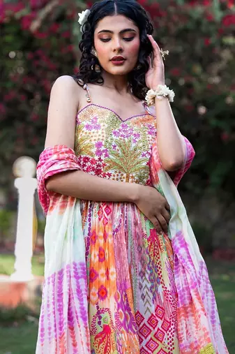 Women Ethnic Motifs Embroidered Pure Cotton Kurta With Sharara And Dupatta