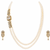 Pearl double strand necklace & earrings set with cz stone drop earrings included, bridal jewellery, cz solitaire pendant