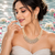 Pearl & cubic zirconia gold-tone necklace and earrings set double strand pearls,bridal jewellery, matching earrings.