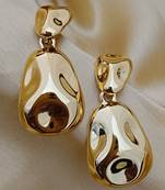 18k gold plated stainless steel anti tarnish cz hammered designer earrings set