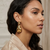 18k gold plated stainless steel anti tarnish cz hammered designer earrings set