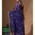 Dark blue supernet with embroidery saree with blouse piece