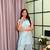 Sky Blue Color Lace Touchup Cotton Kurti Pant Set