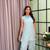 Sky Blue Color Lace Touchup Cotton Kurti Pant Set