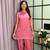 Pink Color Lace Touchup Cotton Kurti Pant Set