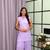 Lavender Color Lace Touchup Cotton Kurti Pant Set