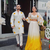 white yellow ombre organza haldi lehenga choli set