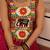 Rani Pink Color Bandhani Print work with kutchi patchework Faux Georgette Gown