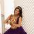 Purple Color Bandhani Print work with kutchi patchework Faux Georgette Gown