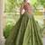 Green Cotton Navratri Readymade Lehenga Choli with Thread Embroidery Work