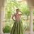 Green Cotton Navratri Readymade Lehenga Choli with Thread Embroidery Work