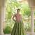 Green Cotton Navratri Readymade Lehenga Choli with Thread Embroidery Work