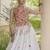 White Cotton Navratri Readymade Lehenga Choli with Thread Embroidery Work