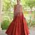 Orange Cotton Navratri Readymade Lehenga Choli with Thread Embroidery Work