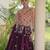 Wine Cotton Navratri Readymade Lehenga Choli with Thread Embroidery Work