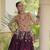 Wine Cotton Navratri Readymade Lehenga Choli with Thread Embroidery Work